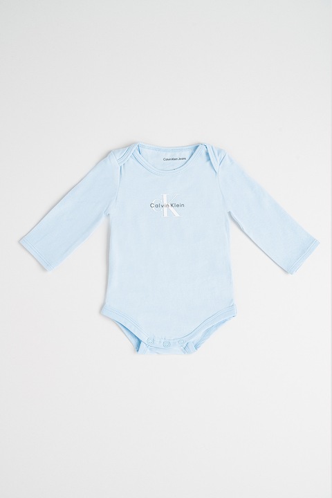 CALVIN KLEIN, Body din amestec de bumbac cu logo, Alb/Albastru deschis
