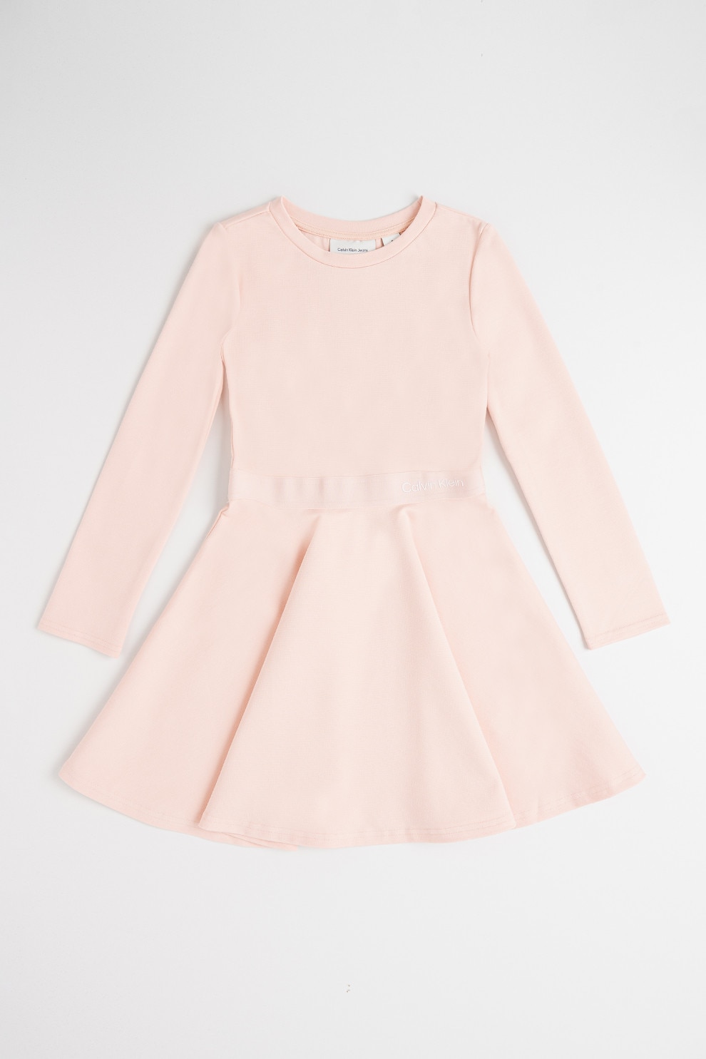 CALVIN KLEIN, Rochie evazata cu logo, Roz prafuit, 170 CM