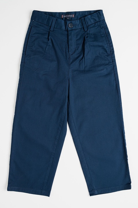 Tommy Hilfiger, Állítható derekú egyszínű nadrág, Sötétkék