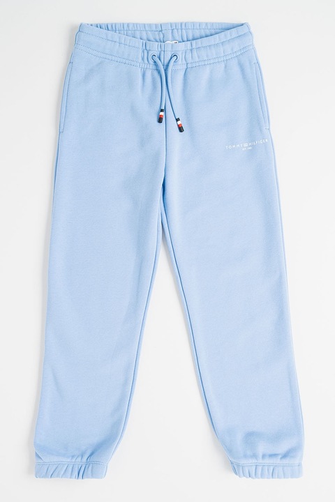 Tommy Hilfiger, Húzózsinóros pamuttartalmú szabadidőnadrág, Világoskék