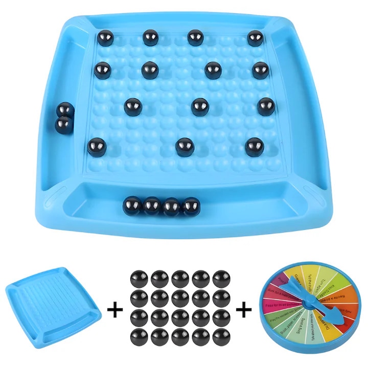 Joc magnetic de sah, 20 de piese magnetice de sah, 2-4 jucatori, potrivit pentru copii si adulti, jocuri de masa pentru familie