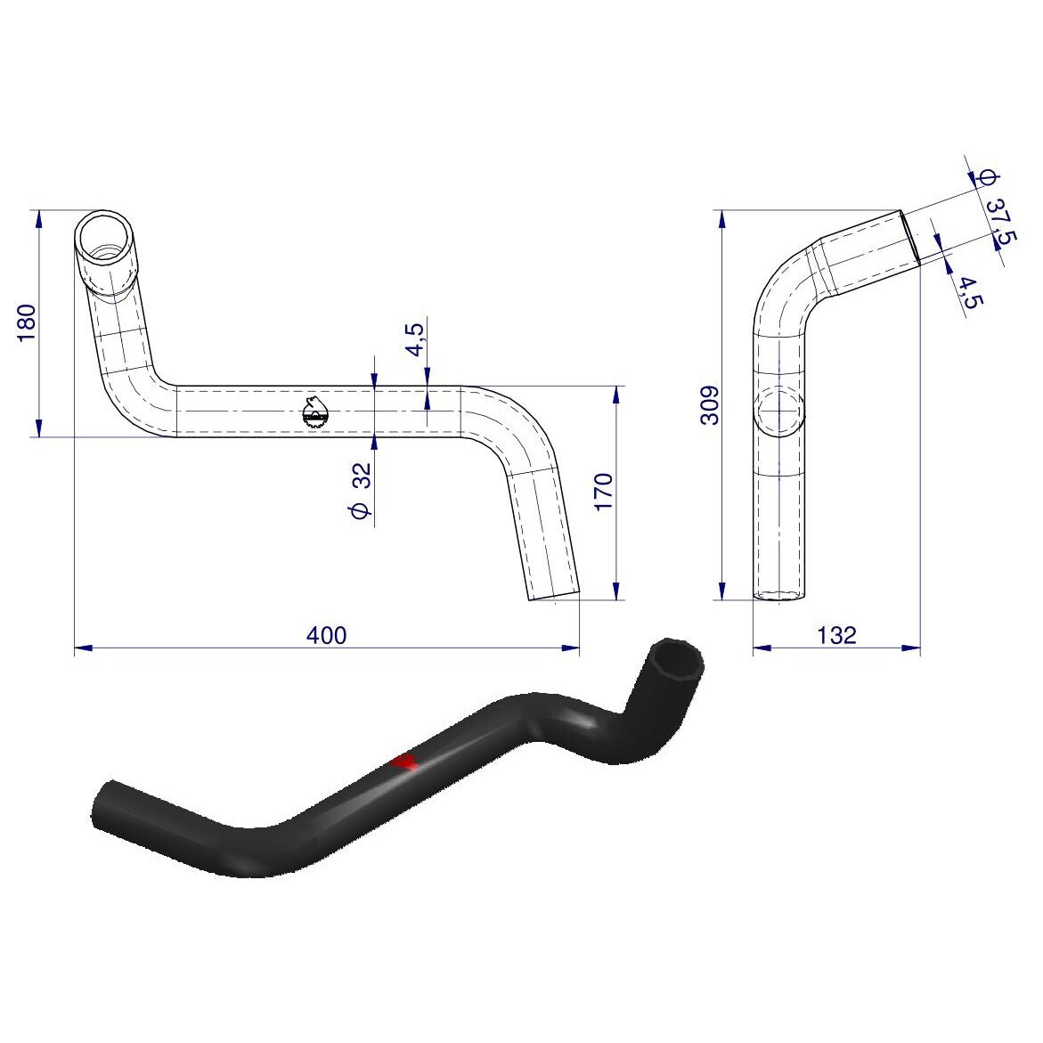 Conducta Radiator Conducta inferioara radiator C-330, URSUS, rezistenta la fluide, 1,5m ...