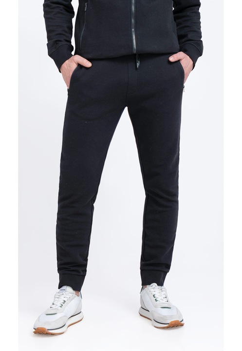 Férfi kúpos nadrág, pamut jogger nadrág húzózsinórral Volcano N-Gon, tengerészkék, Tengerkék/Tengerészkék