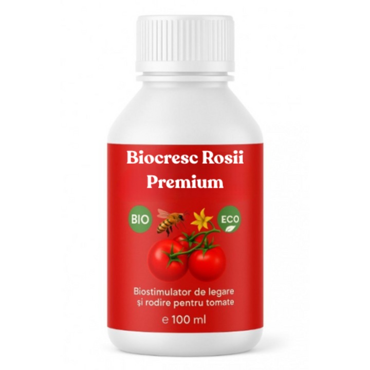 Stimulator de legare si rodire pentru tomate, Biocresc Rosii Premium, 100 ml