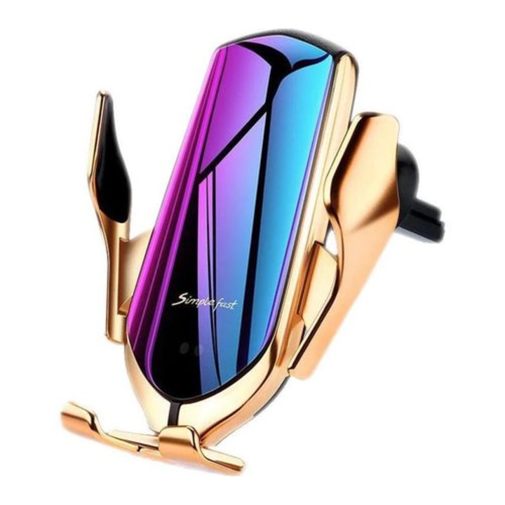 Autós tartó vezeték nélküli töltővel és intelligens érzékelővel R1 USB