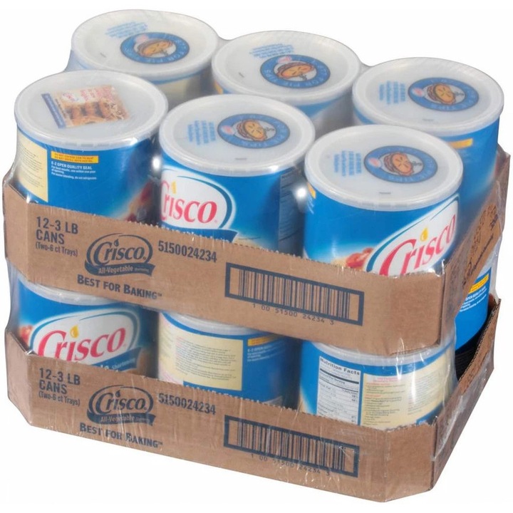 Lubrifiant Crisco, gel vegetal, set 12 x 1360g, consistenta neteda, utilizare versatila