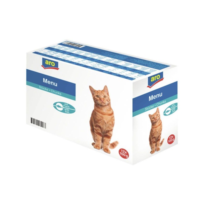 Hrana Umeda Plic pentru Pisici cu Aroma de Peste, 12 x 100 g, Aro