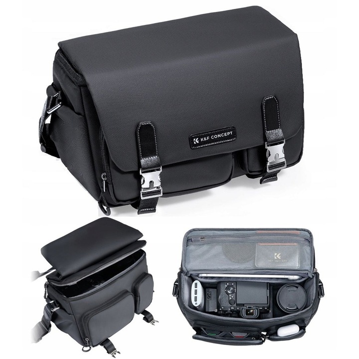 Geanta foto 10L pentru camera DSLR, drona, camera video, Gimbal KF, KF13.142, Negru
