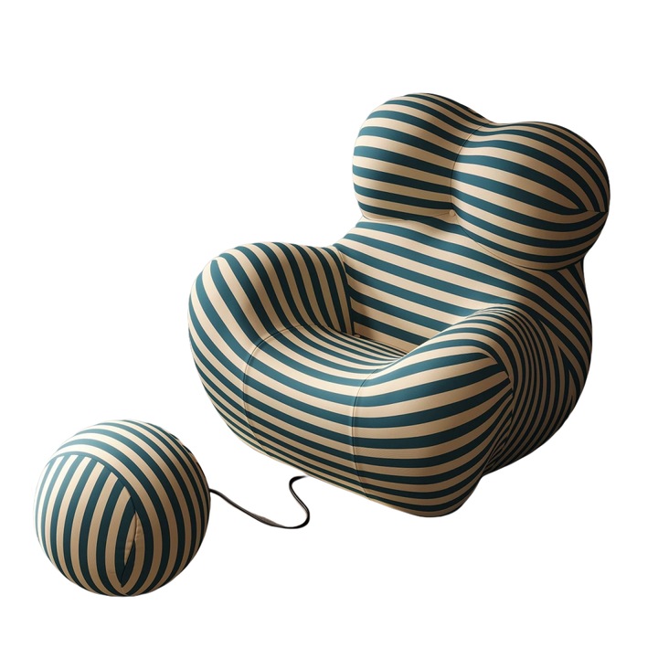 Fotoliu premium cu forma curbata si interior din spuma poliuretanica, suport picioare, ergonomic, S0F006, verde, 100 x 120 x 92 cm