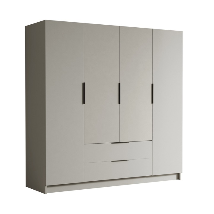 Dulap Betaso I 200, MIRJAN 24, casmir + negru, 200x60x216 cm