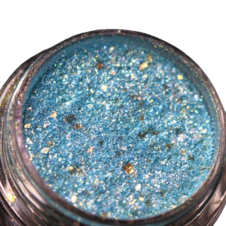 KAJOL Beauty PK162 világoskék csillámpor pigment arany irizációval, 1g