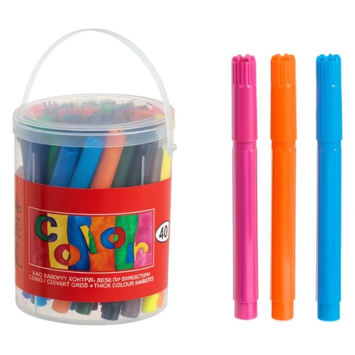 Set Carioci cu Varf Gros Cutie - 40buc