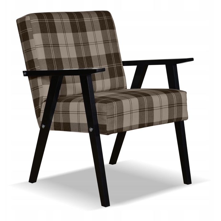 Fix fotel, Soler modell, Family Meble, Retro Vintage, Fa/Hab/Textil, 82x60x59 cm, Barna