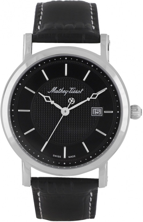Ceas de bărbați Mathey Tissot HB611251AN, mecanism quartz, carcasa din oțel, negru