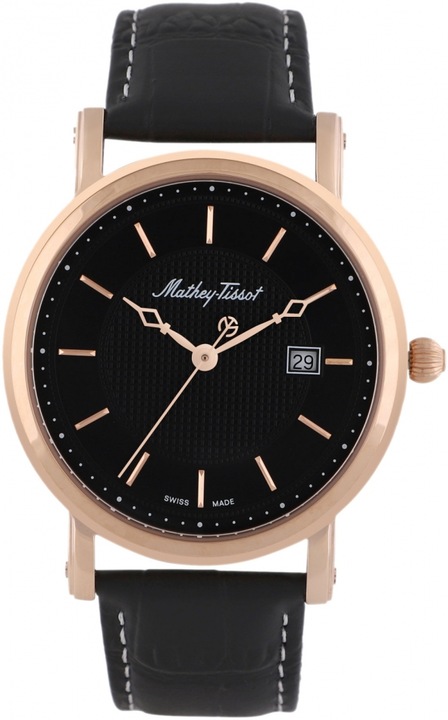 Ceas de bărbați, Mathey Tissot, HB611251PN, mecanism quartz, negru, oțel