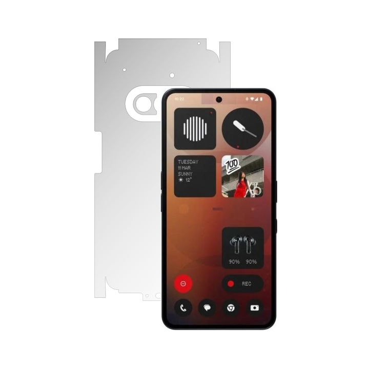 iSkinz Протектор за гръб за Nothing Phone 3a - Невидим Skinz HD, 360° изрязване, ултрапрозрачен за гръб и страни, прозрачно самозалепващо фолио