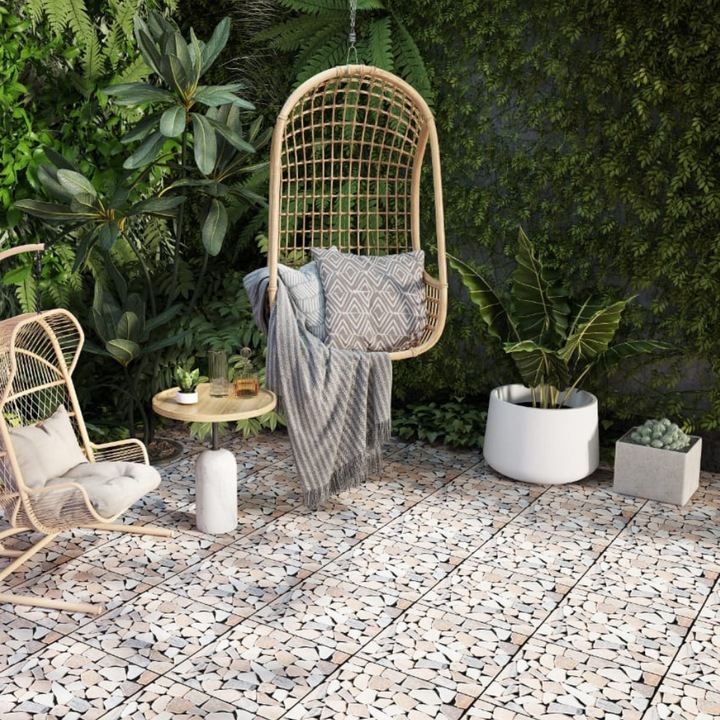 Panou pavaj piatra, 30x30cm, grosime 2cm, impermeabil, sistem interconectare