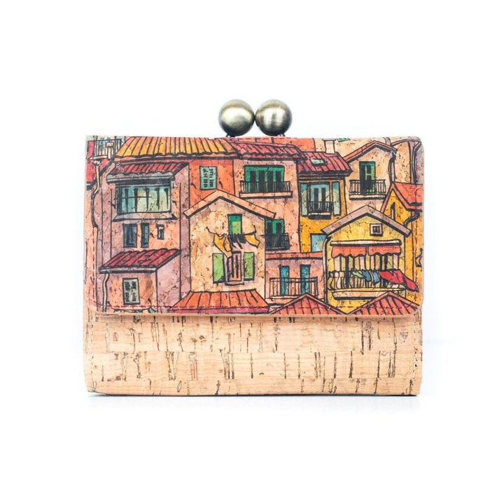 Portofel din pluta vintage multifunctional