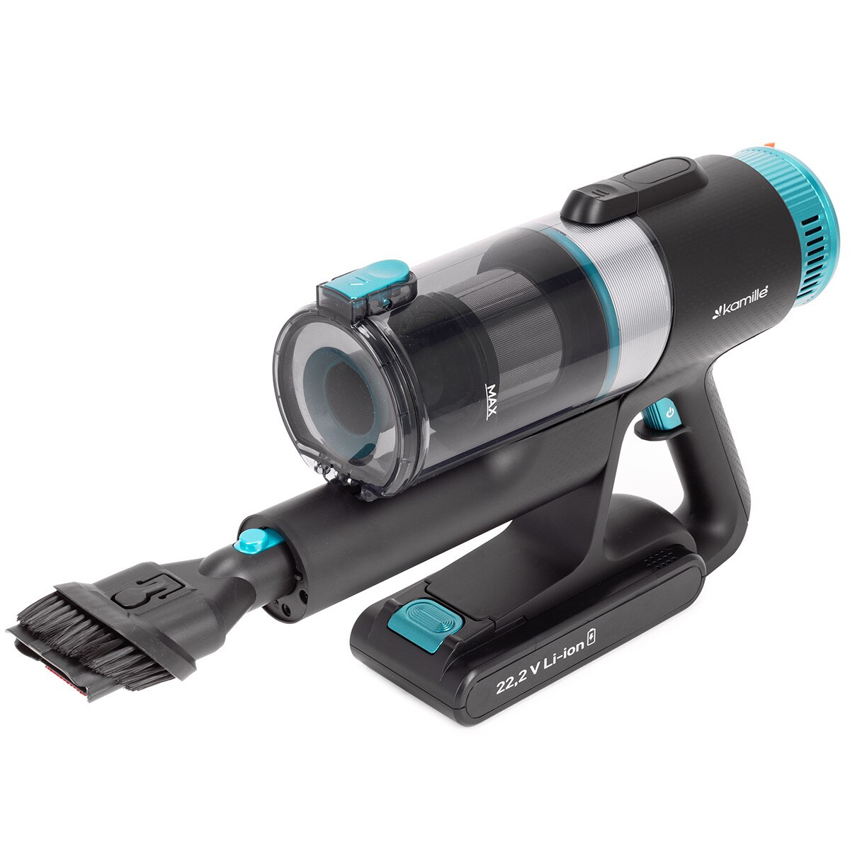 Aspirator Vertical 3 in 1 Kamille KM6901, Fara Fir, 135W, 45 min Autonomie, Lumina detectoare Praf, Filtru HEPA, Acumulator 22.2V