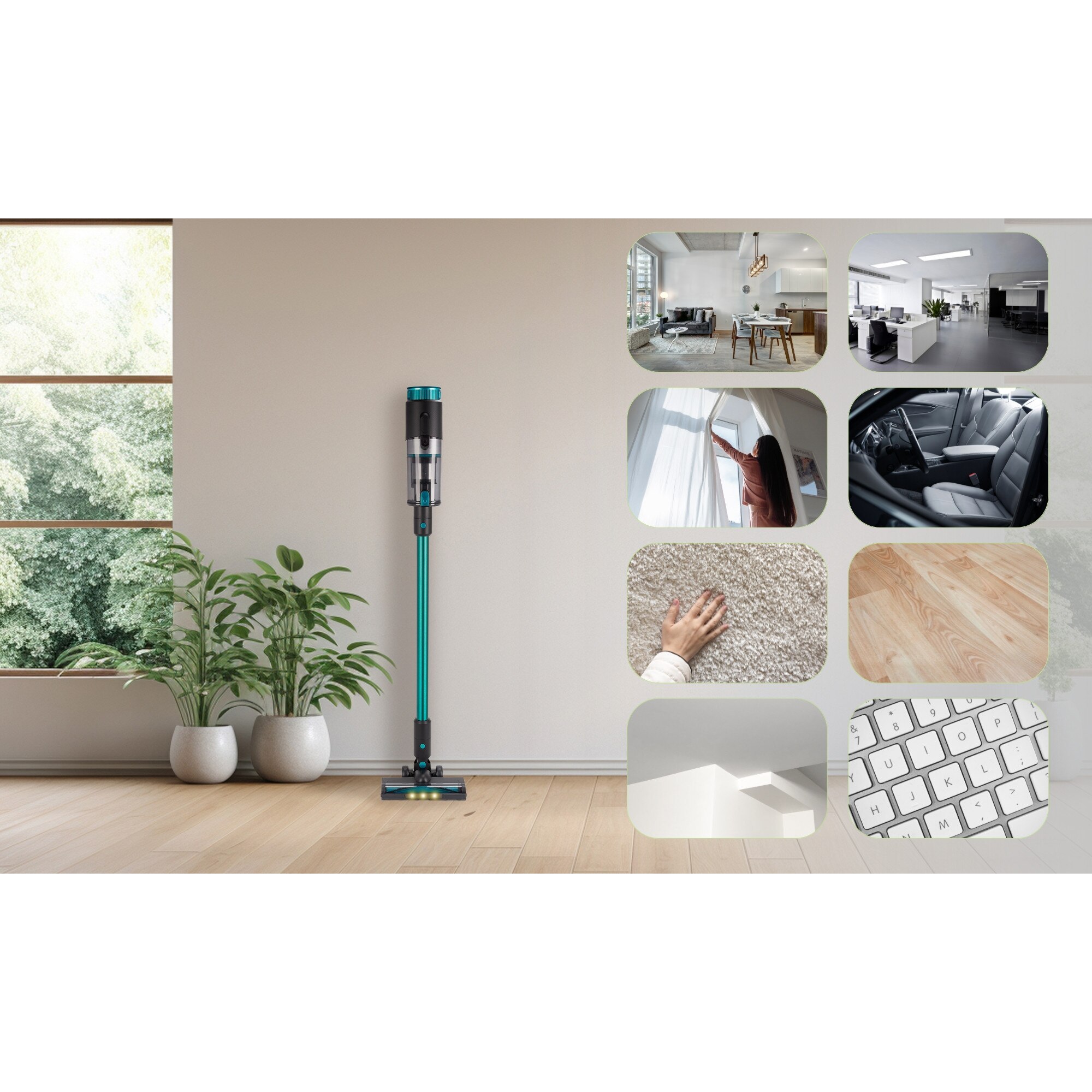 Aspirator Vertical 3 in 1 Kamille KM6901, Fara Fir, 135W, 45 min Autonomie, Lumina detectoare Praf, Filtru HEPA, Acumulator 22.2V