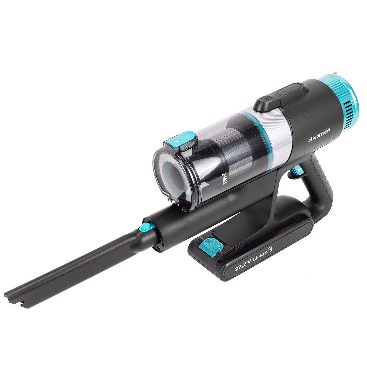 Aspirator Vertical 3 in 1 Kamille KM6901, Fara Fir, 135W, 45 min Autonomie, Lumina detectoare Praf, Filtru HEPA, Acumulator 22.2V