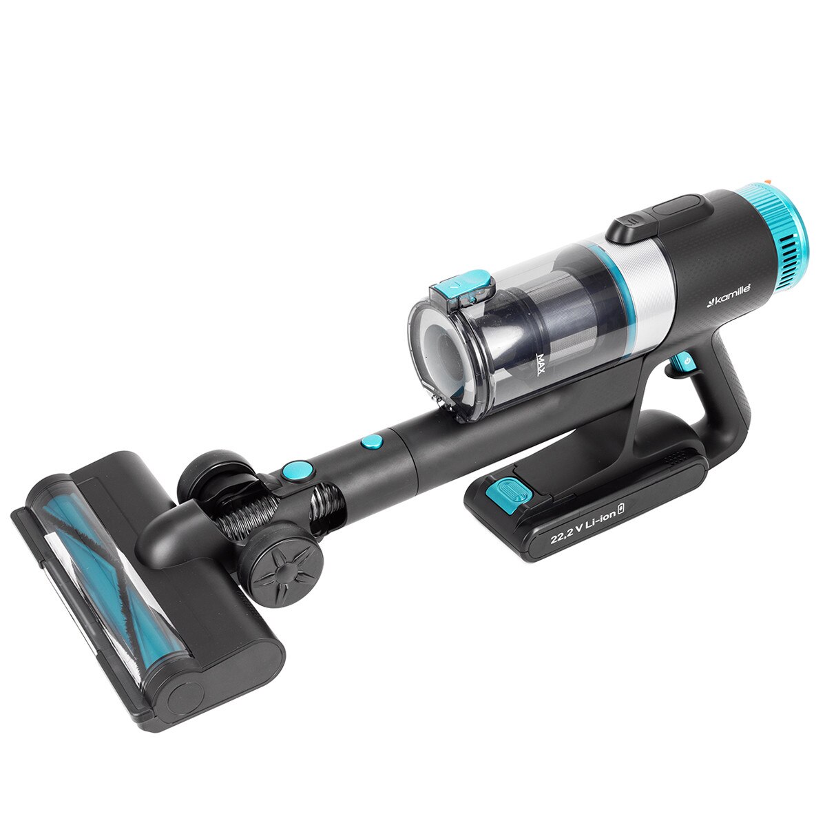 Aspirator Vertical 3 in 1 Kamille KM6901, Fara Fir, 135W, 45 min Autonomie, Lumina detectoare Praf, Filtru HEPA, Acumulator 22.2V