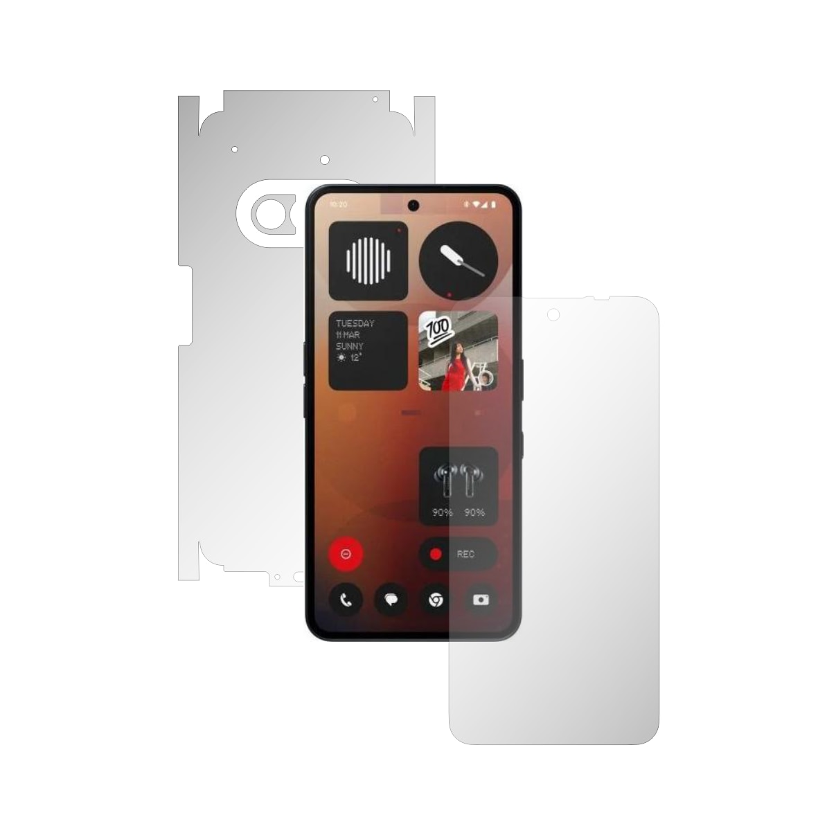 Folie Full Body iSkinz pentru Nothing Phone 3a - Invisible Skinz HD, 360 Cut, Protectie Siliconica Ultra-Clear pentru Ecran, Carcasa Spate si Laterale, Skin Adeziv Transparent