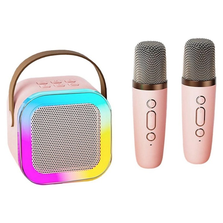 2 darabos karaoke mikrofon készlet hordozható hangszóróval K12