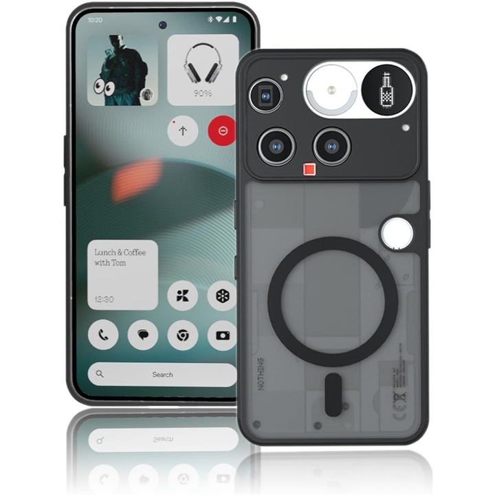 Husa Magnetica pentru Nothing Phone 3, Carcasa Protectie Completa, Anti-Soc, Rezistenta la Caderi, Capac Protector pentru Nothing Phone 3 (Negru)