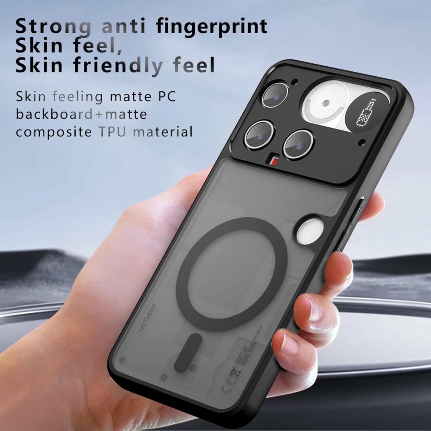 Husa Magnetica pentru Nothing Phone 3, Carcasa Protectie Completa, Anti-Soc, Rezistenta la Caderi, Capac Protector pentru Nothing Phone 3 (Negru)