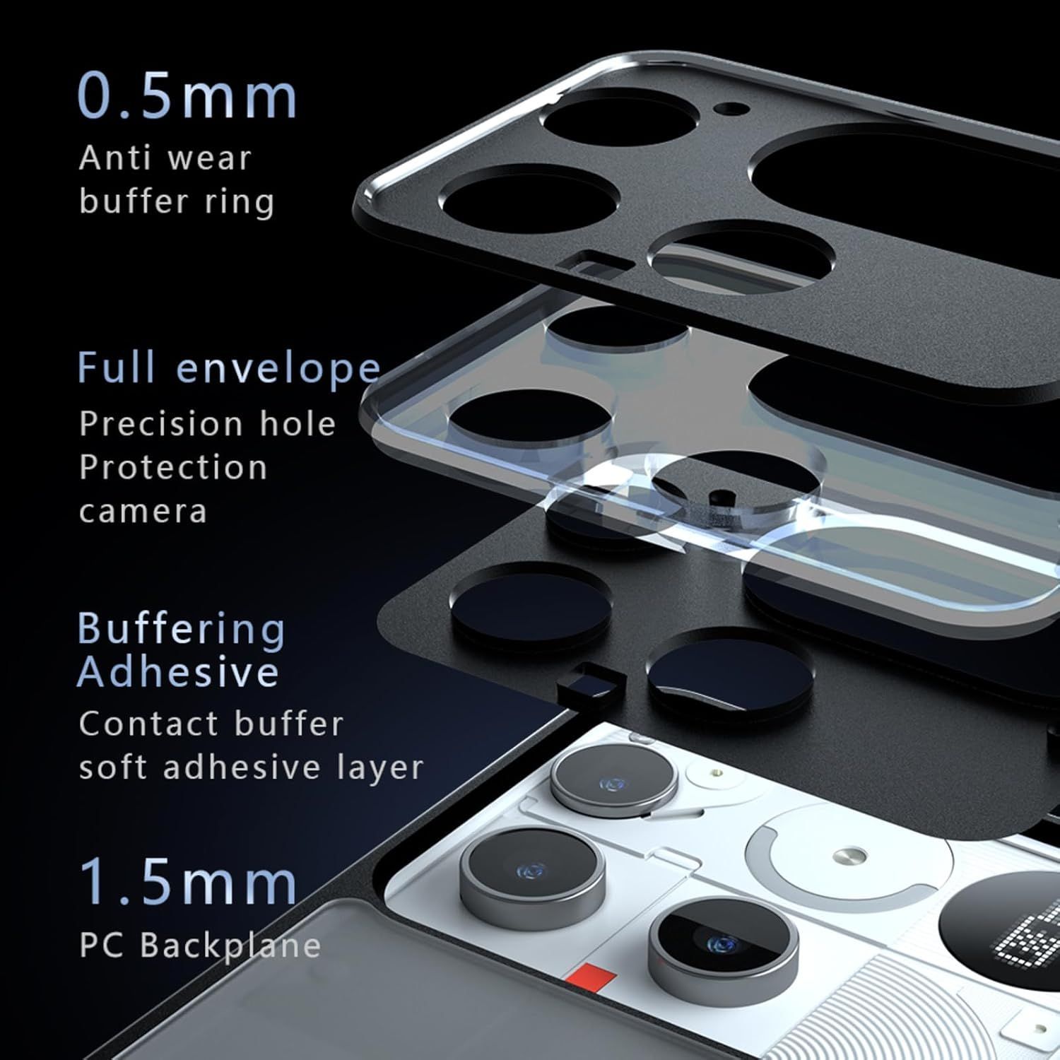 Husa Magnetica pentru Nothing Phone 3, Carcasa Protectie Completa, Anti-Soc, Rezistenta la Caderi, Capac Protector pentru Nothing Phone 3 (Negru)