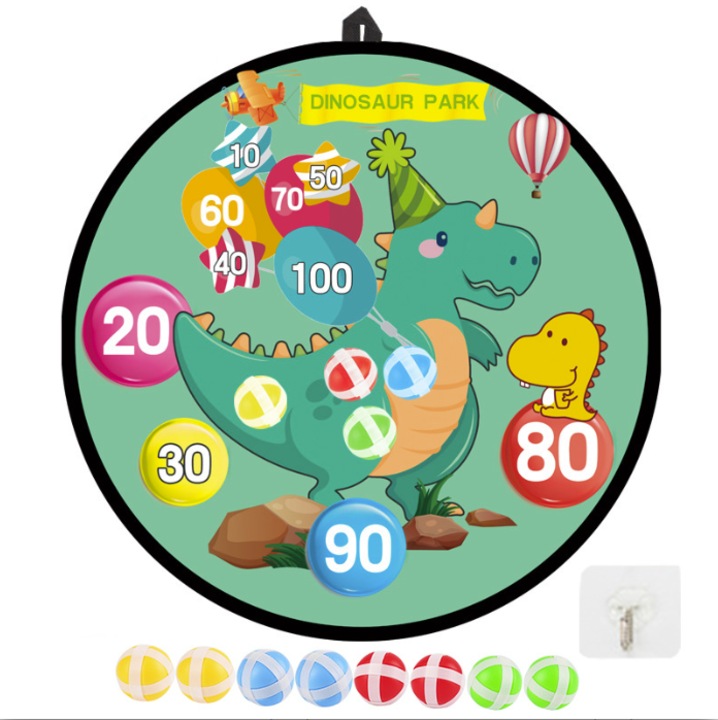 Ragacsos golyós céltábla gyerekeknek, 1 céltábla, 8 golyó, dinoszaurusz stílusú, interaktív játék