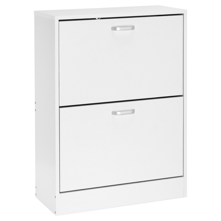 Zefir cipősszekrény, 60x24x82cm, fehér, 2 ajtós, előszobai rendszerező