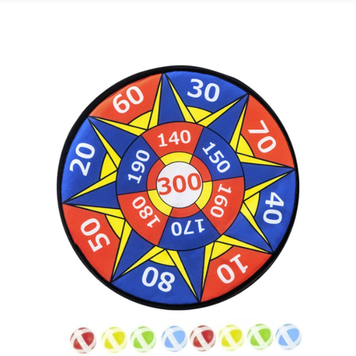 Ragasztós labdás céltábla gyerekeknek, 1 céltábla, 8 ragadós labda, többszínű, szülő-gyermek interakció