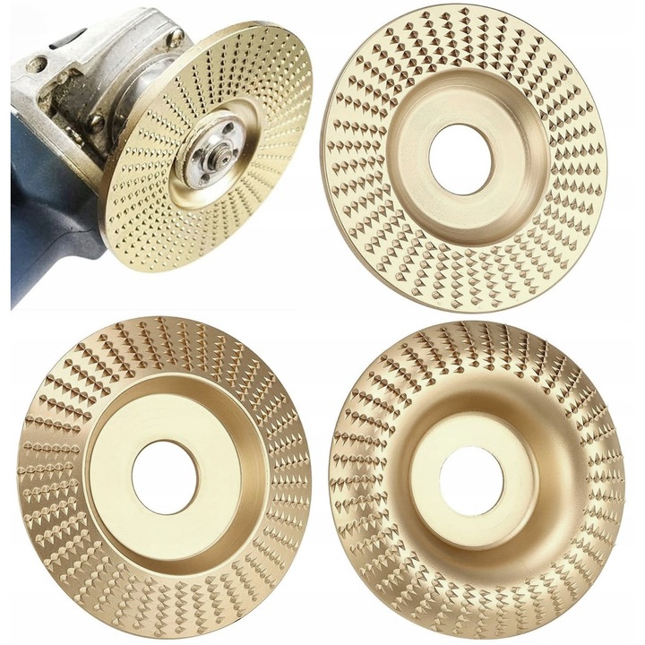 3 darabos gyalukorong készlet, 100 mm, konvex forma, arany színű, standard rögzítés