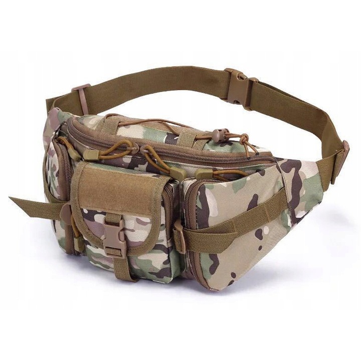 Nela-Styl sporttáska, taktikai nerka táska, vízálló anyagból, nagy méret, katonai szín