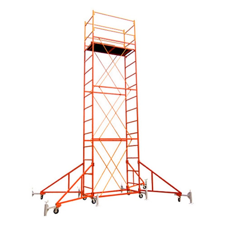 Schela metalică mobilă Egea 120C, 8 module, 2x1.2m, înălțime maximă 10.80m, pentru lucrări interioare și exterioare