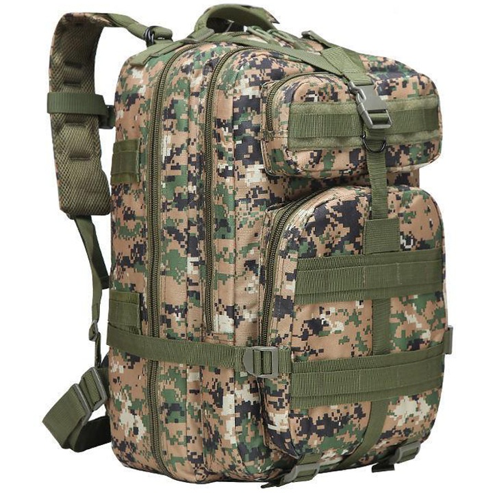 Rucsac tactic Nela-Styl 35L, multicolor, cu compartimente multiple, impermeabil