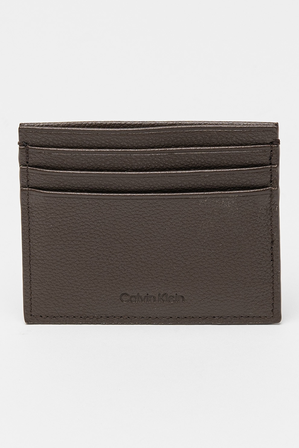 CALVIN KLEIN, Portcart de piele, Maro inchis