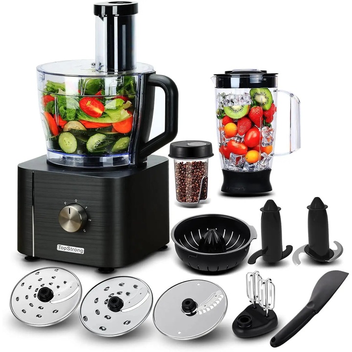 Robot de bucatarie, putere 500 W, bol 2.4 l, inox, 220 V priza UE, gri inchis