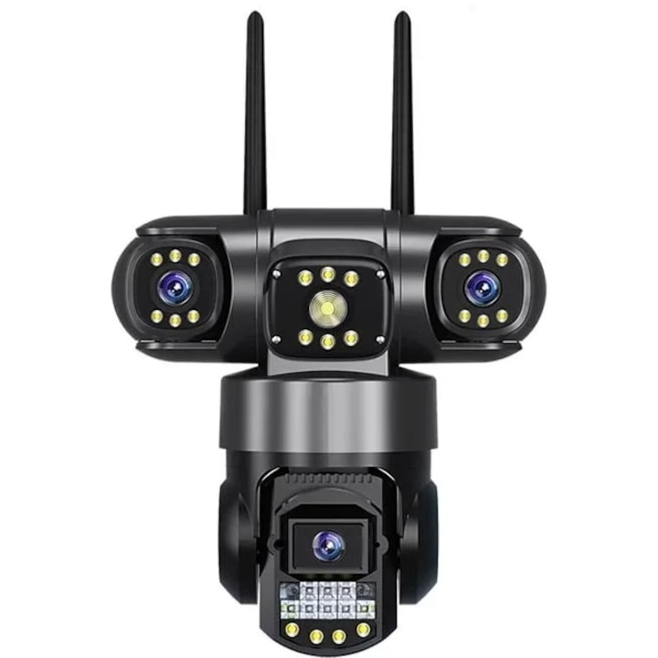 Охранителна камера Andowl G819 4G PTZ IP 8K 12MP с троен обектив, троен екран, детектор на движение, двупосочно аудио и нощно виждане