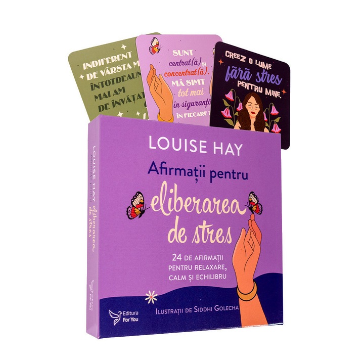 Afirmatii pentru eliberarea de stres - Louise Hay - Set carte + cartoline