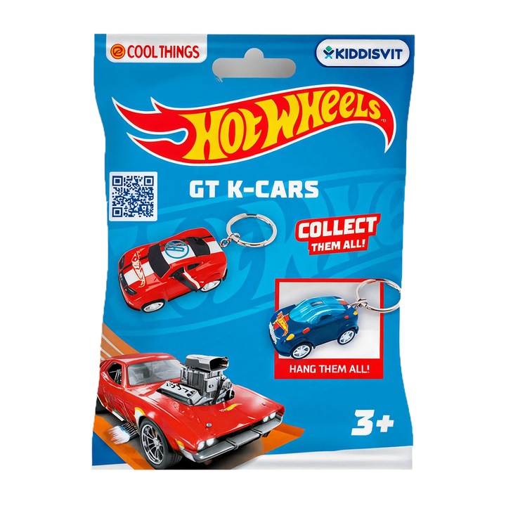 Masinuta figurina−surpriza GT K−Cars cu breloc, Cool Things