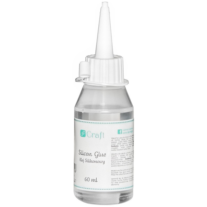Бързосъхнещо силиконово лепило DPCRAFT 60мл, за хартия, текстил, дърво, пластмаса