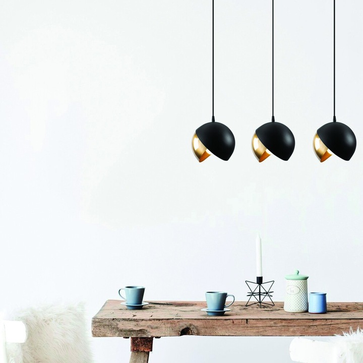 Lustra Berceste 252-S1 Negru / Auriu