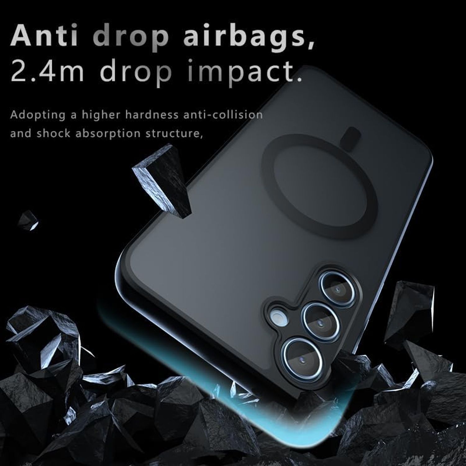 Husa Magnetica pentru OnePlus Nord 5, carcasa telefon rezistenta la socuri si cazaturi, negru