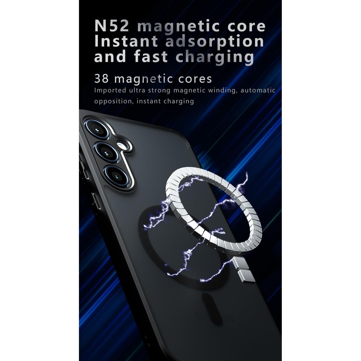 Husa Magnetica pentru OnePlus Nord 5, carcasa telefon rezistenta la socuri si cazaturi, negru