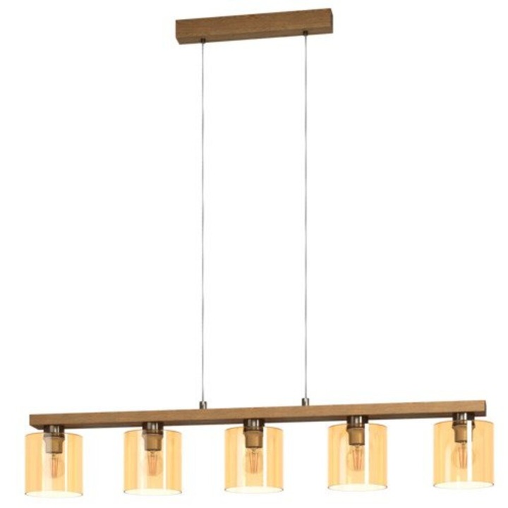 EGLO, 901292, CASTRALVO, függeszték, E27, 5X28W, IP20, borostyán