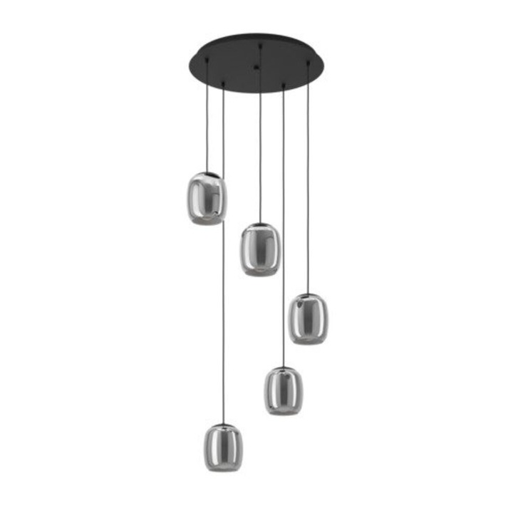 EGLO, 901194, CIAMPINO, függeszték, E27, 5X28W, IP20, szürke
