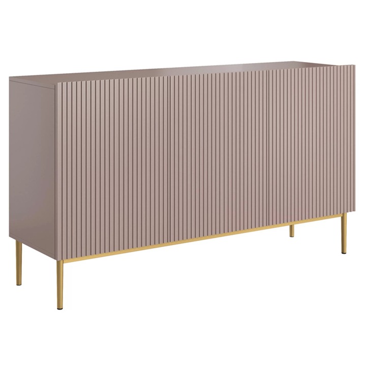 Comoda Bogart Nicole 150 cm, roz antic, picioare metalice aurii, 45x85cm